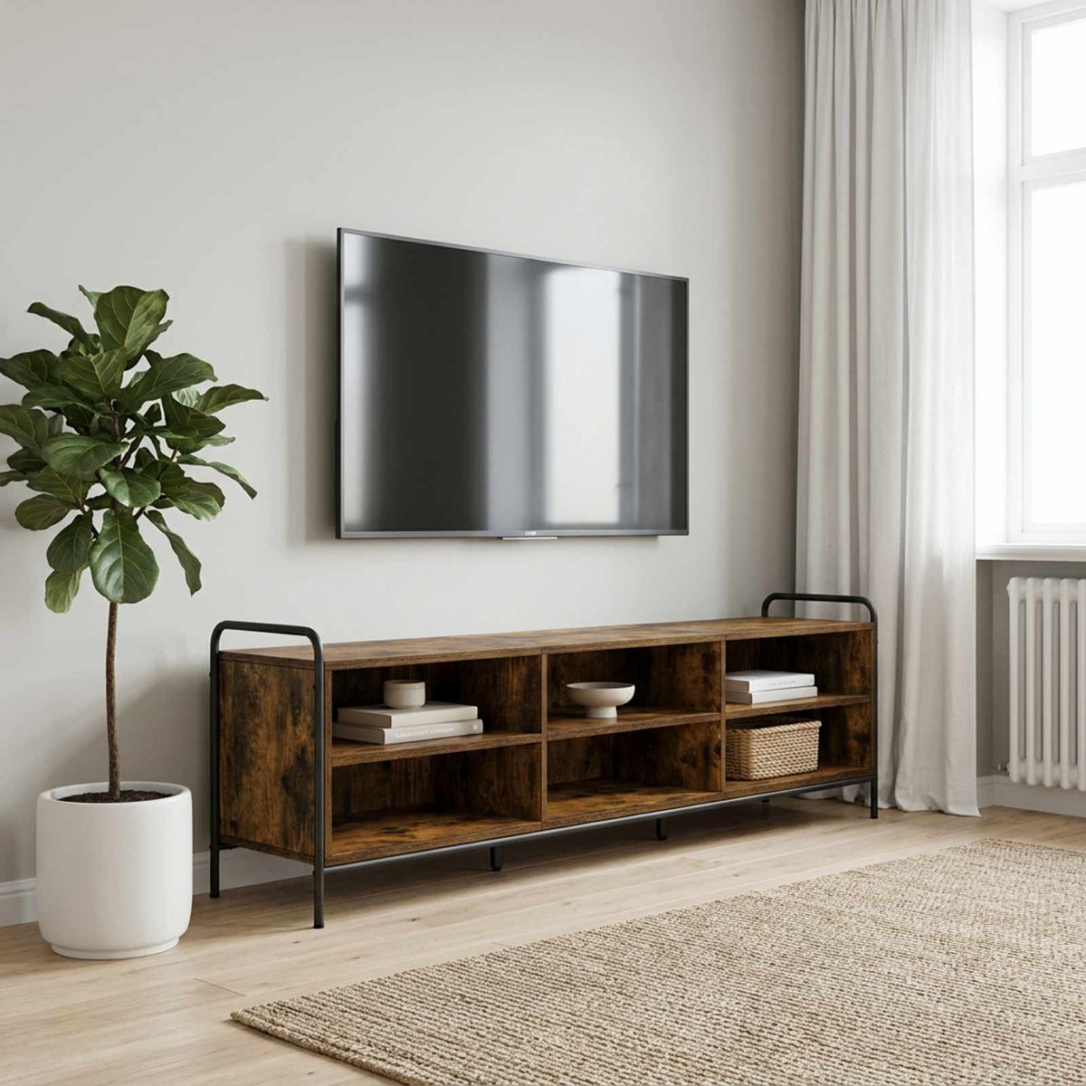 TV Cabinet 167.5 x 36.5 x 50 cm Engineered Wood Smoked oak