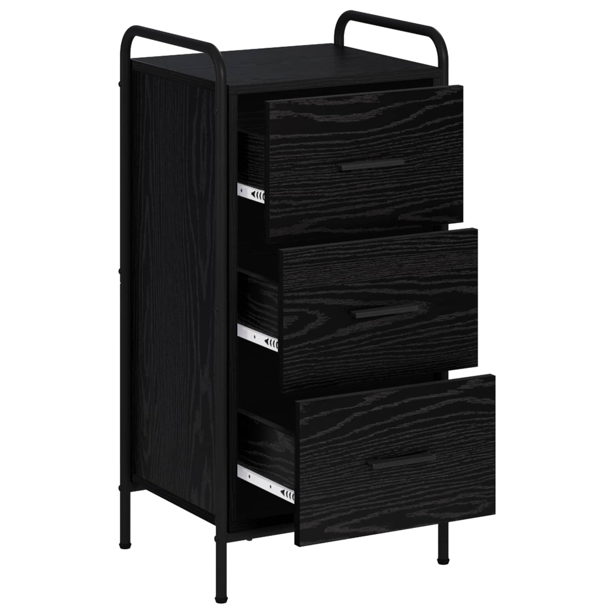 vidaXL Sideboard Black Oak 40 x 33 x 80.5 cm Engineered Wood 3