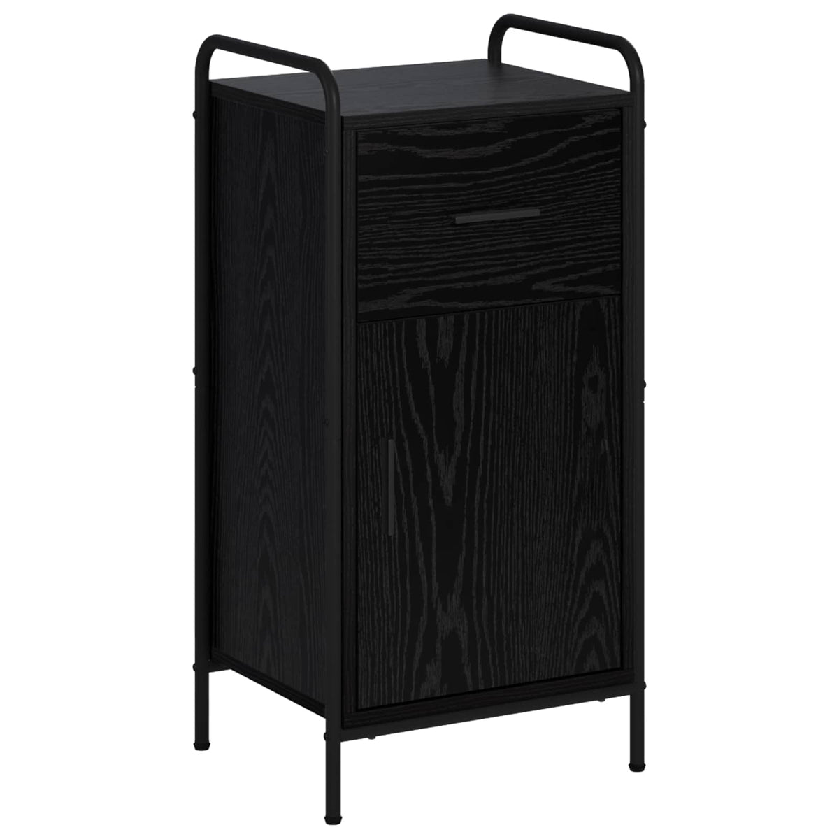 Sideboard 40 x 33 x 80.5 cm Engineered Wood Height 80.5 cm with 1 drawer & 1 door Black oak