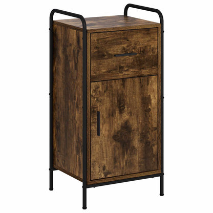 Sideboard 40 x 33 x 80.5 cm Engineered Wood Height 80.5 cm with 1 drawer & 1 door Smoked oak