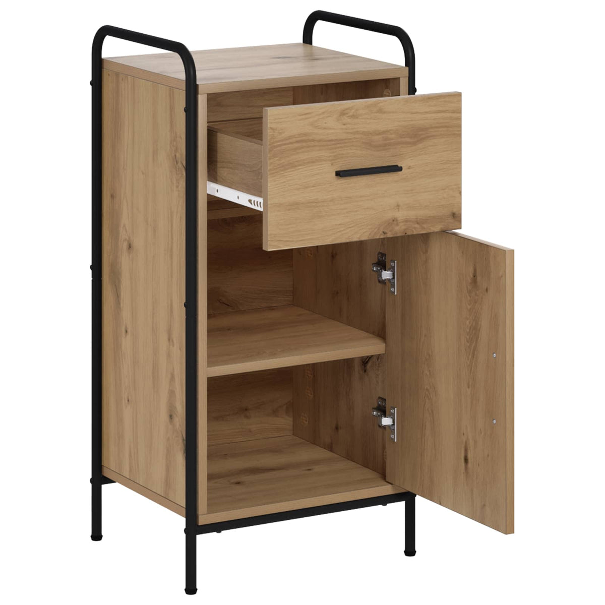 Sideboard 40 x 33 x 80.5 cm Engineered Wood Height 80.5 cm with 1 drawer & 1 door Artisan oak
