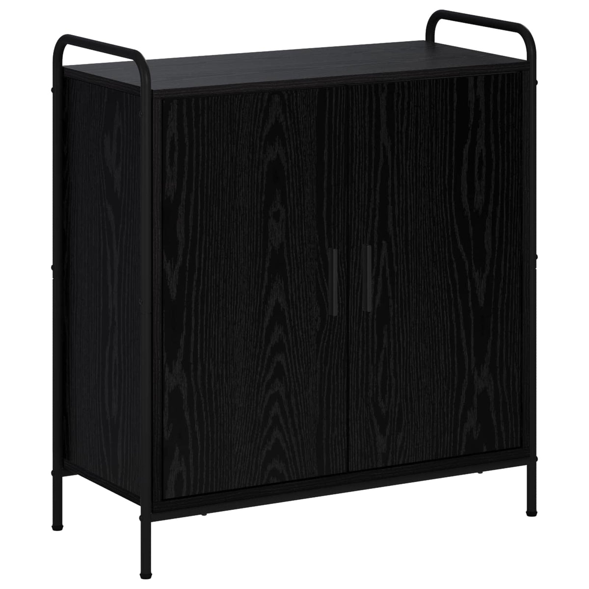 Sideboard 73 x 33 x 81 cm Engineered Wood Height 81 cm Width 73 cm with 2 doors Black oak