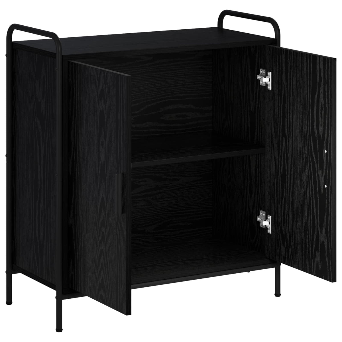 Sideboard 73 x 33 x 81 cm Engineered Wood Height 81 cm Width 73 cm with 2 doors Black oak