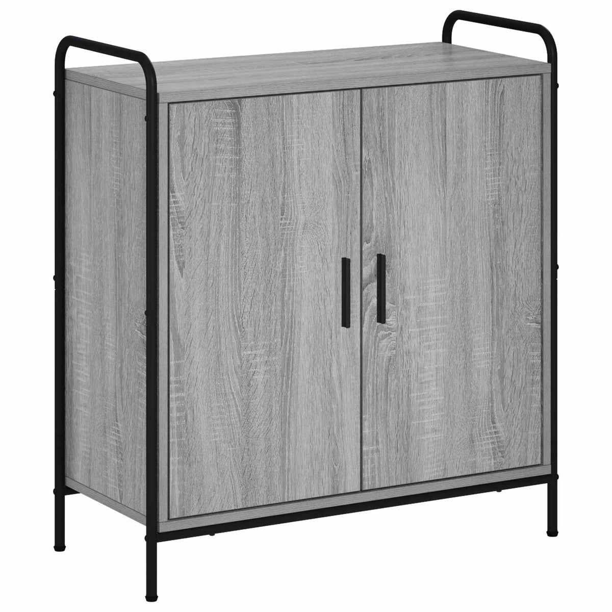 Sideboard 73 x 33 x 81 cm Engineered Wood Height 81 cm Width 73 cm with 2 doors Grey sonoma
