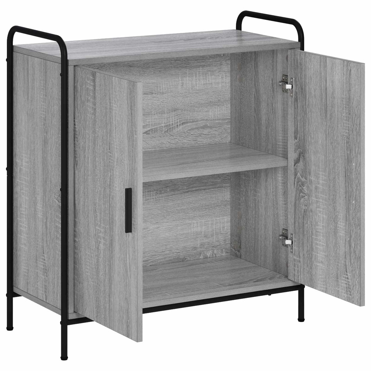Sideboard 73 x 33 x 81 cm Engineered Wood Height 81 cm Width 73 cm with 2 doors Grey sonoma