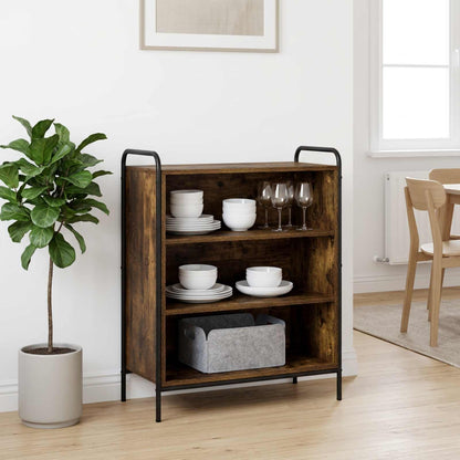 Sideboard 73 x 33 x 81 cm Engineered Wood Height 81 cm Width 73 cm with 2 shelves Smoked oak