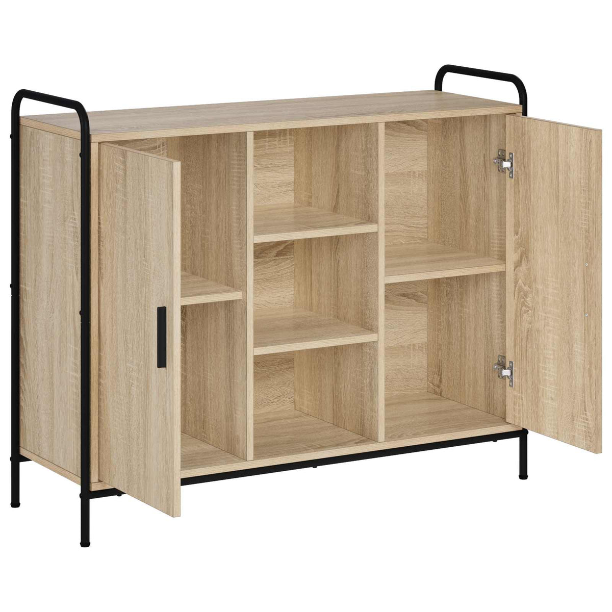Sideboard 98.5 x 33 x 81 cm Engineered Wood Sonoma oak with 2 door & 2 shelves