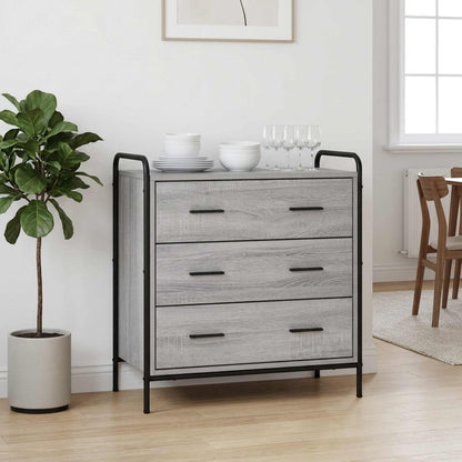 Drawer Cabinet 70 x 39.5 x 71 cm Engineered Wood Grey sonoma