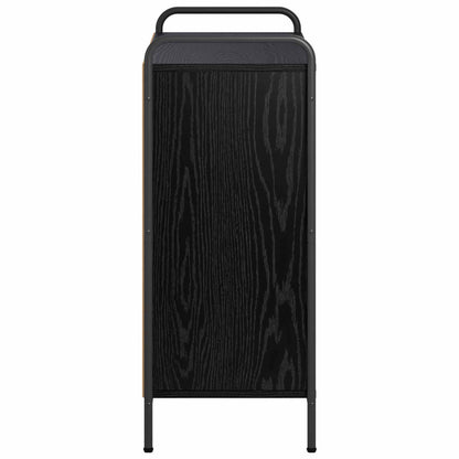 Book Cabinet Engineered Wood Black Oak