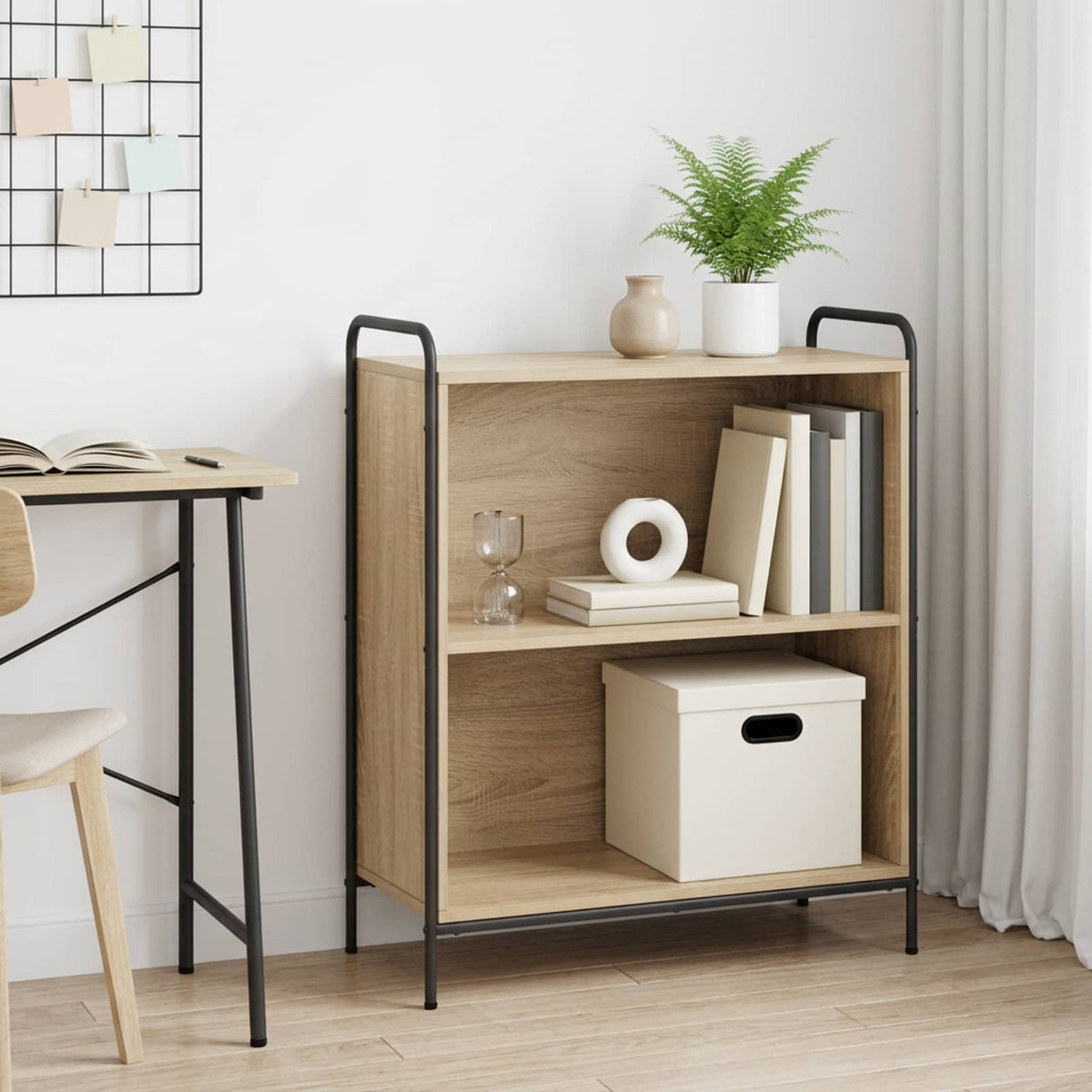 Book Cabinet 80 x 33 x 80 cm Engineered Wood Width 80 cm Height 80 cm Sonoma oak