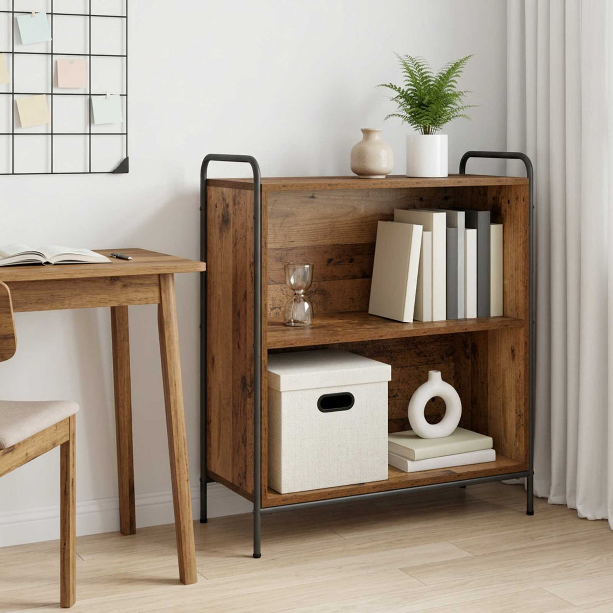 Book Cabinet Engineered Wood Old Wood