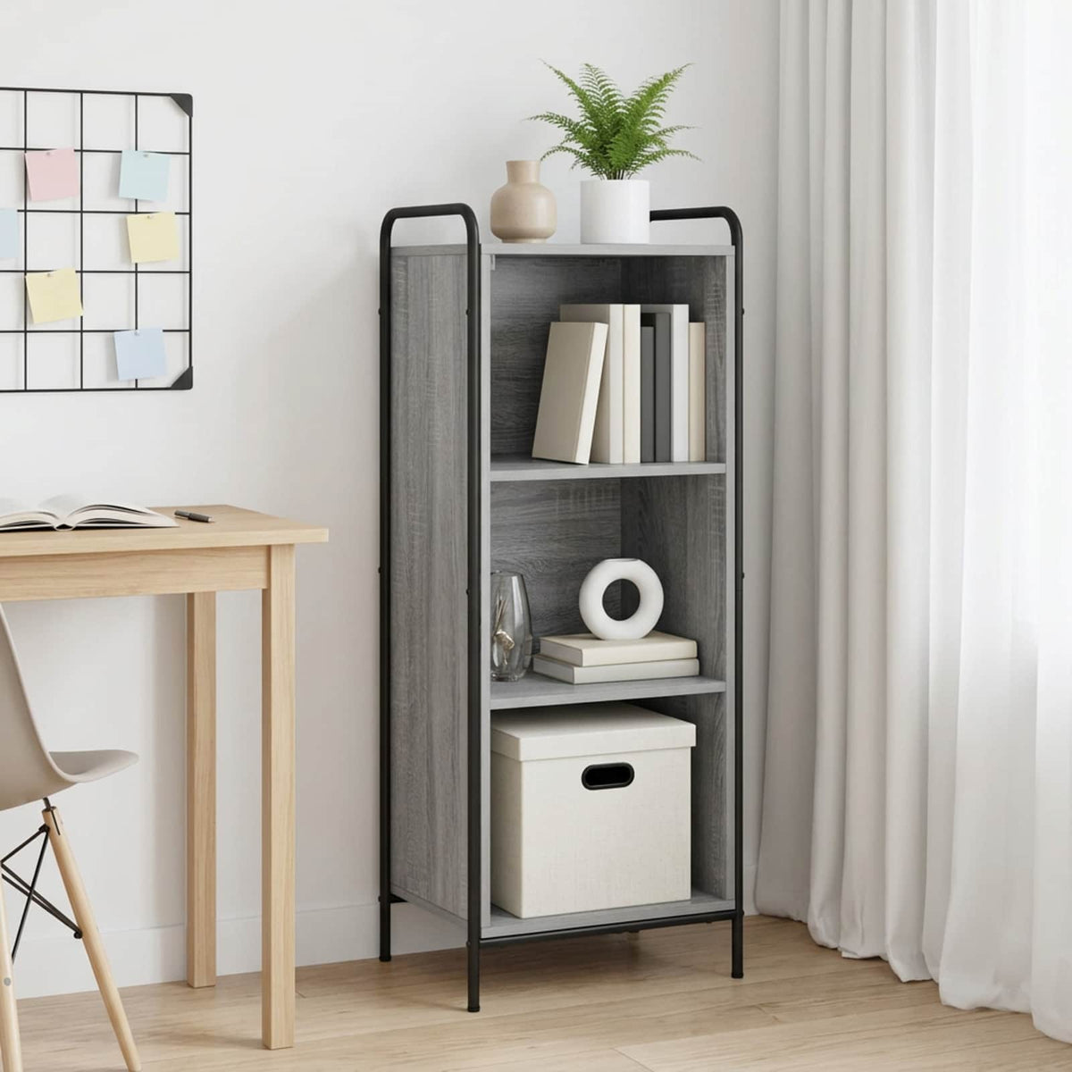 Book Cabinet Engineered Wood Grey Sonoma