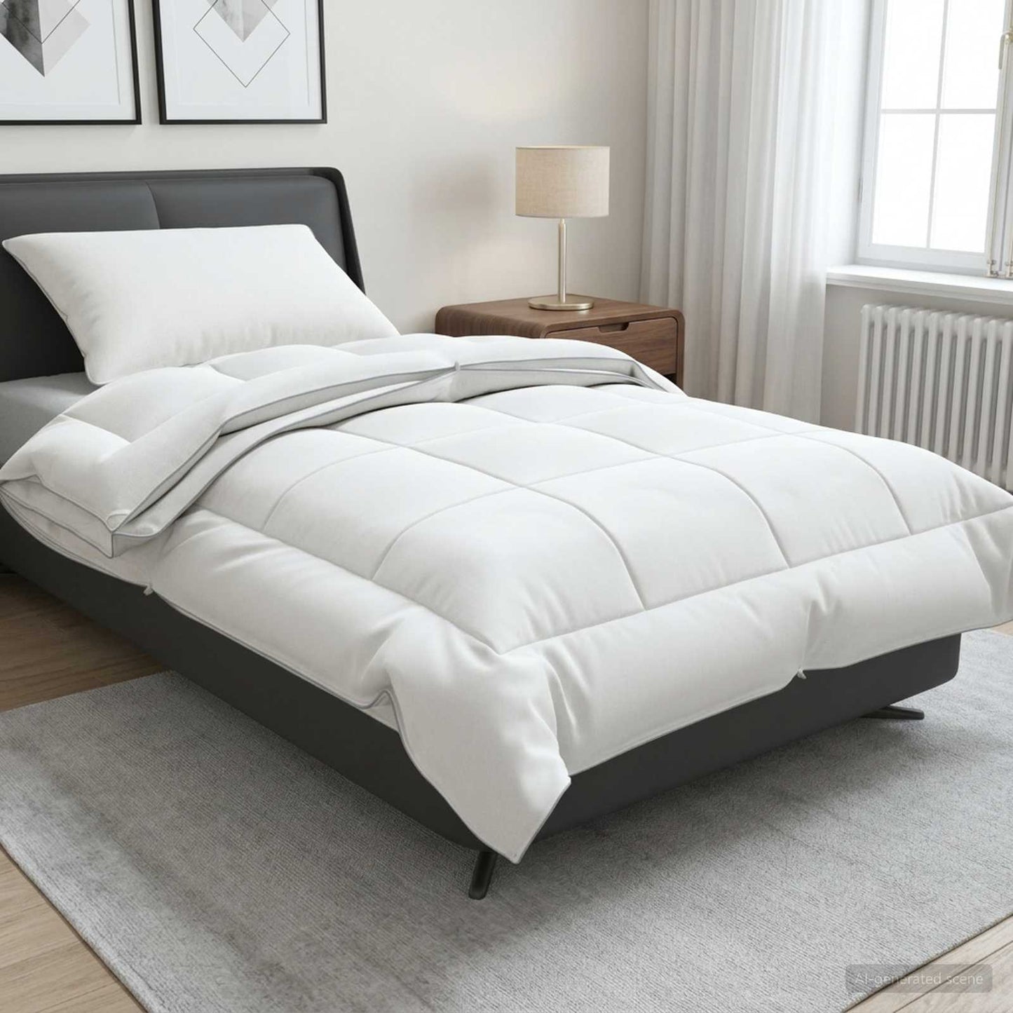 vidaXL Duvet 135x200 cm 4 Seasons 200+300 GSM Australian Wool White 1