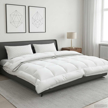 vidaXL Duvet 4 Seasons 200+300 GSM Australian Wool White