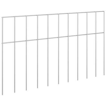 vidaXL Garden Fence Panel 48 pcs 50 x 30 cm Galvanised Steel Silver 2