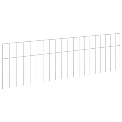 vidaXL Garden Fence Panel 24 pcs 100 x 30 cm Galvanised Steel Silver 2
