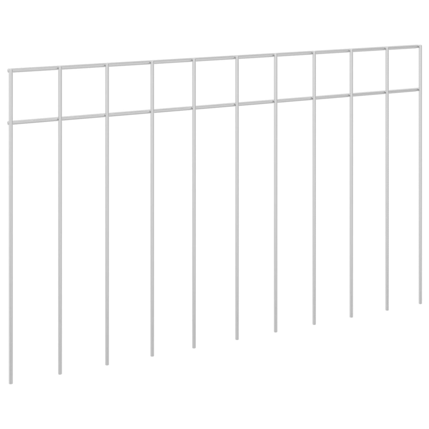 vidaXL Garden Fence Panel 48 pcs 50 x 30 cm Galvanised Steel Silver 2