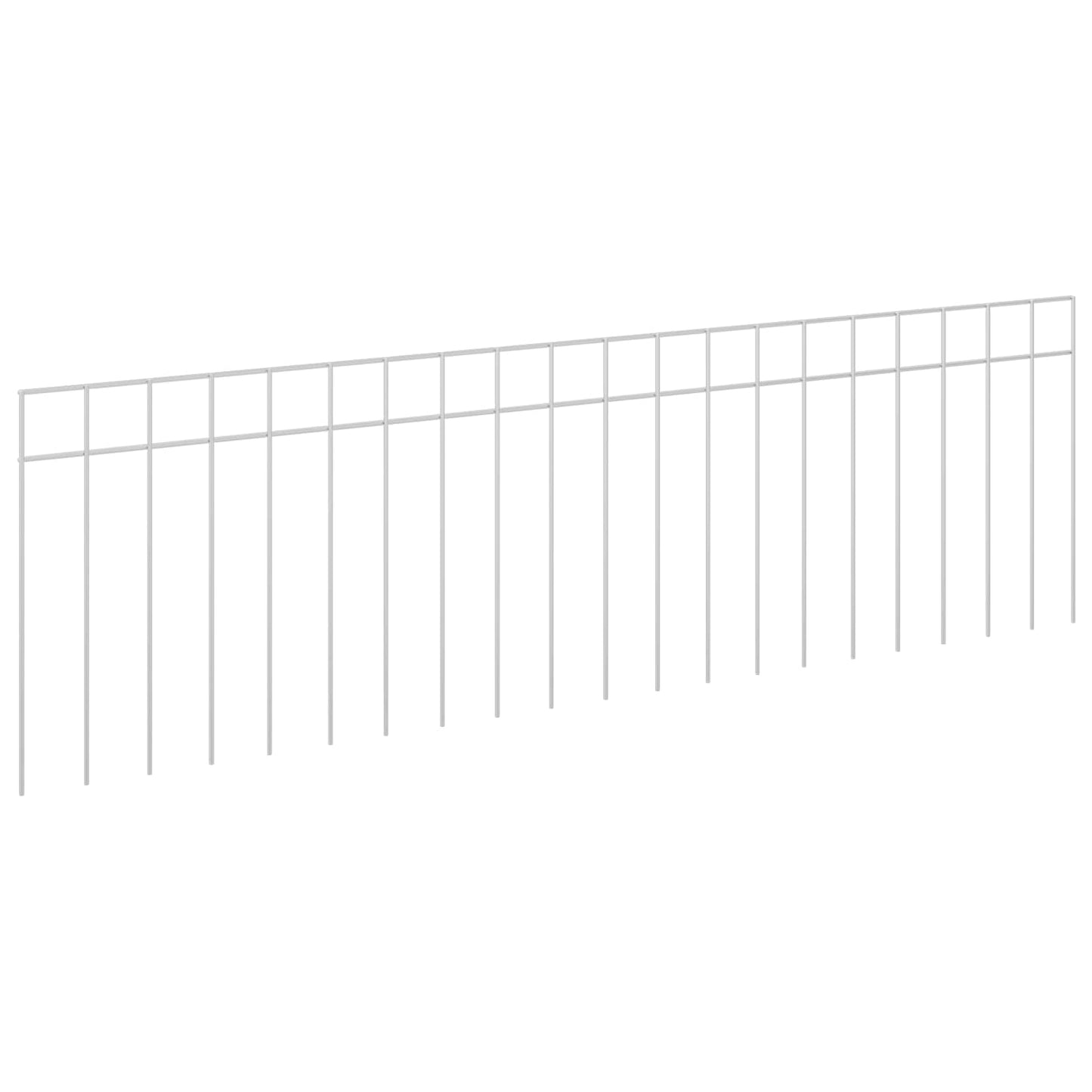 vidaXL Garden Fence Panel 24 pcs 100 x 30 cm Galvanised Steel Silver 2