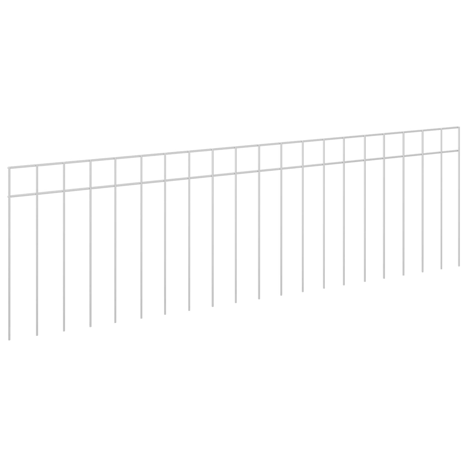 vidaXL Garden Fence Panel 24 pcs 100 x 30 cm Galvanised Steel Silver 2