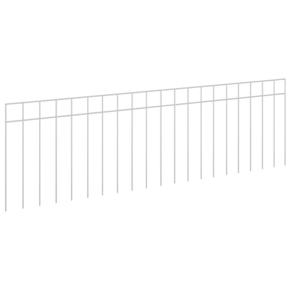 vidaXL Garden Fence Panel 24 pcs 100 x 30 cm Galvanised Steel Silver 2
