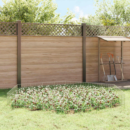 vidaXL Garden Fence with Stakes 48 pcs 35 x 30 cm Galvanised Steel 4