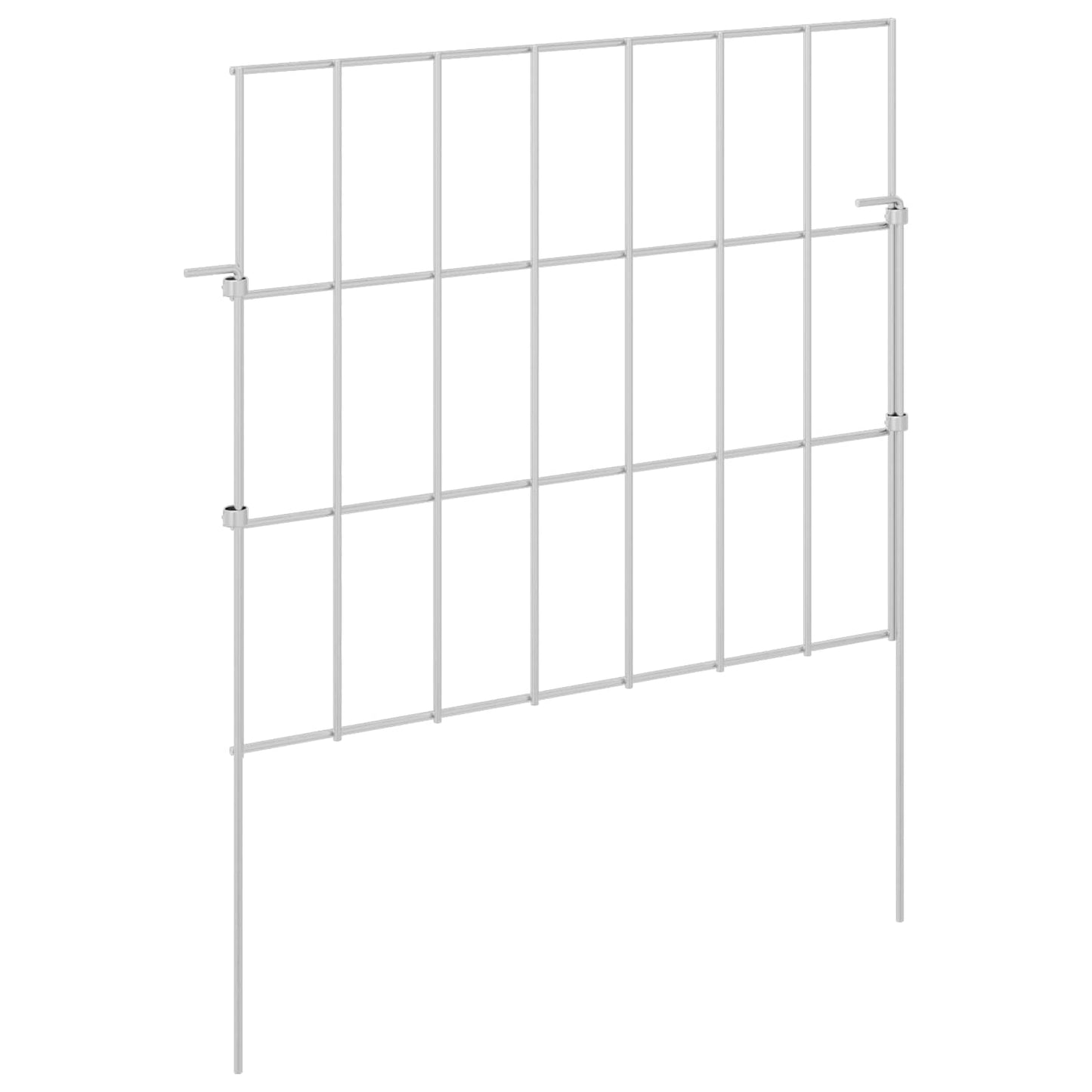 vidaXL Garden Fence with Stakes 48 pcs 35 x 30 cm Galvanised Steel 2