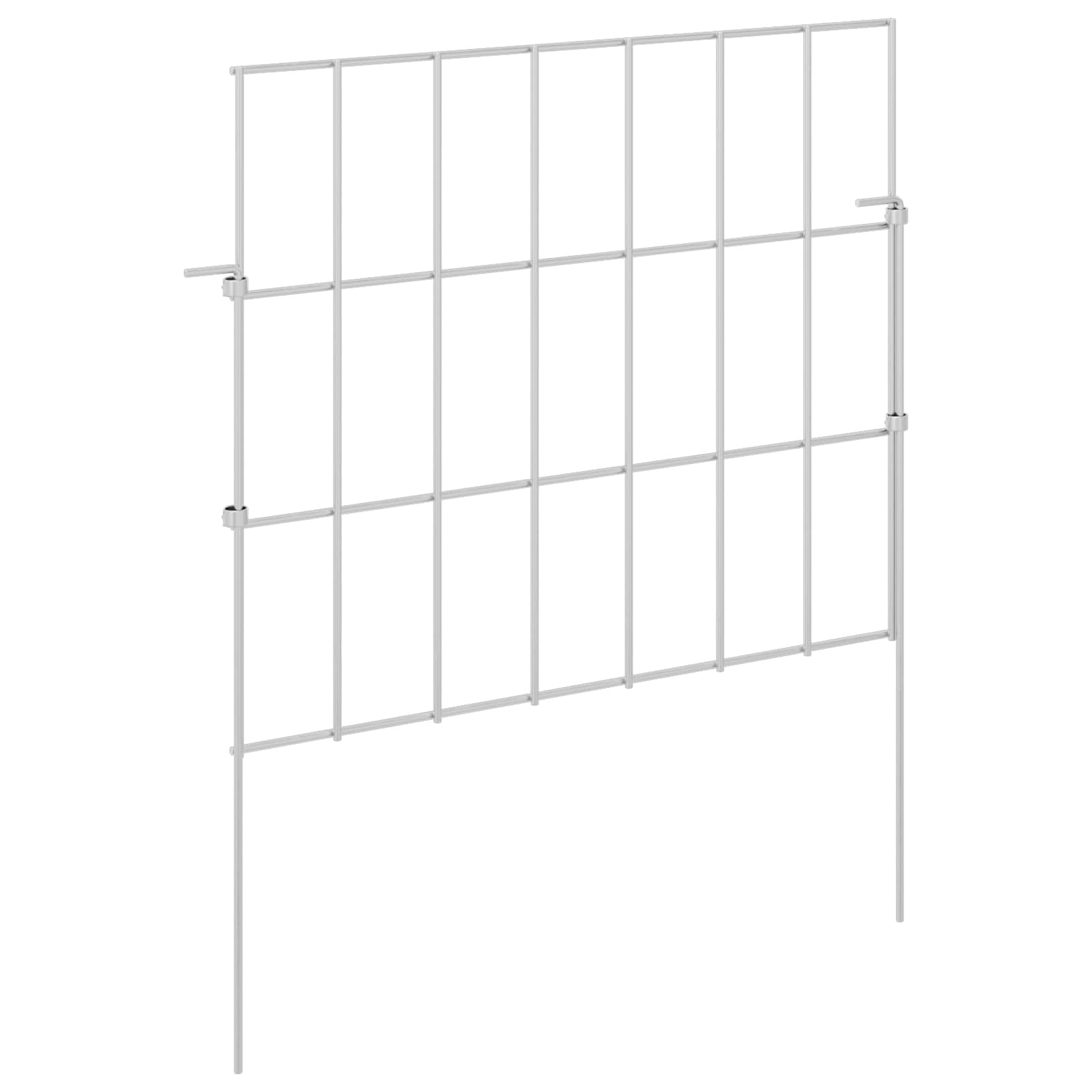 vidaXL Garden Fence with Stakes 48 pcs 35 x 30 cm Galvanised Steel 2