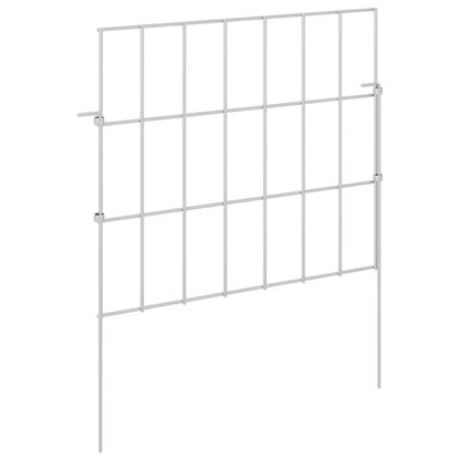 vidaXL Garden Fence with Stakes 48 pcs 35 x 30 cm Galvanised Steel 2