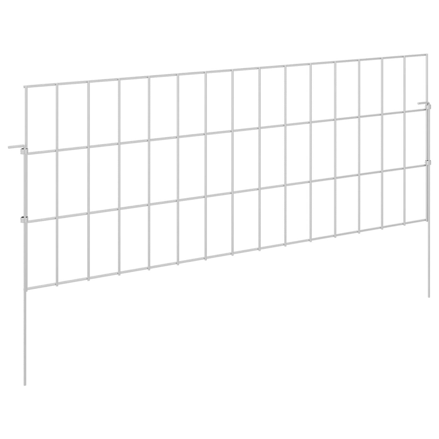 vidaXL Garden Fence with Stakes 24 pcs 75 x 30 cm Galvanised Steel 2