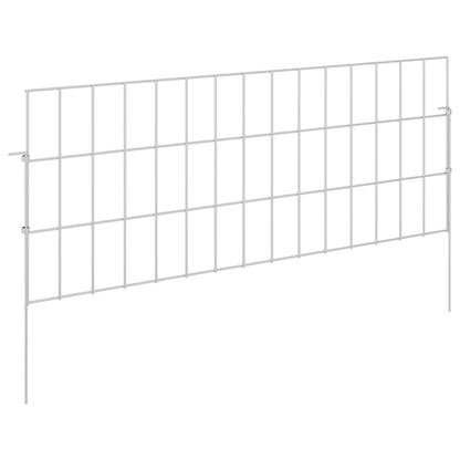vidaXL Garden Fence with Stakes 24 pcs 75 x 30 cm Galvanised Steel 2