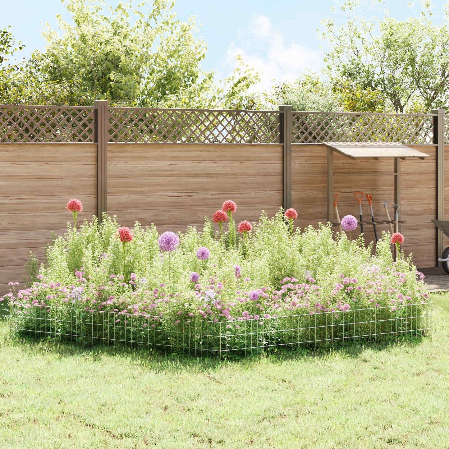 vidaXL Garden Fence with Stakes 24 pcs 95 x 30 cm Galvanised Steel 4