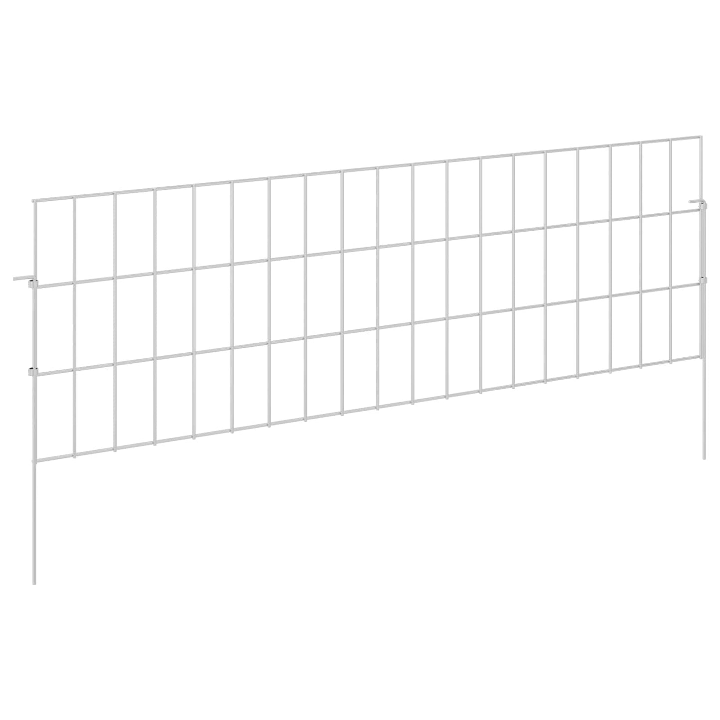 vidaXL Garden Fence with Stakes 24 pcs 95 x 30 cm Galvanised Steel 2