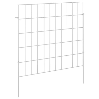 vidaXL Garden Fence with Stakes 24 pcs 55 x 50 cm Galvanised Steel 2