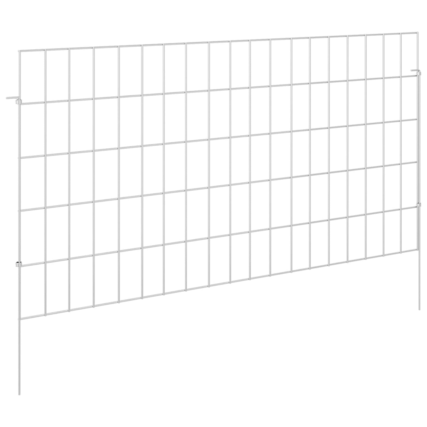vidaXL Garden Fence with Stakes 12 pcs 95 x 50 cm Galvanised Steel 2