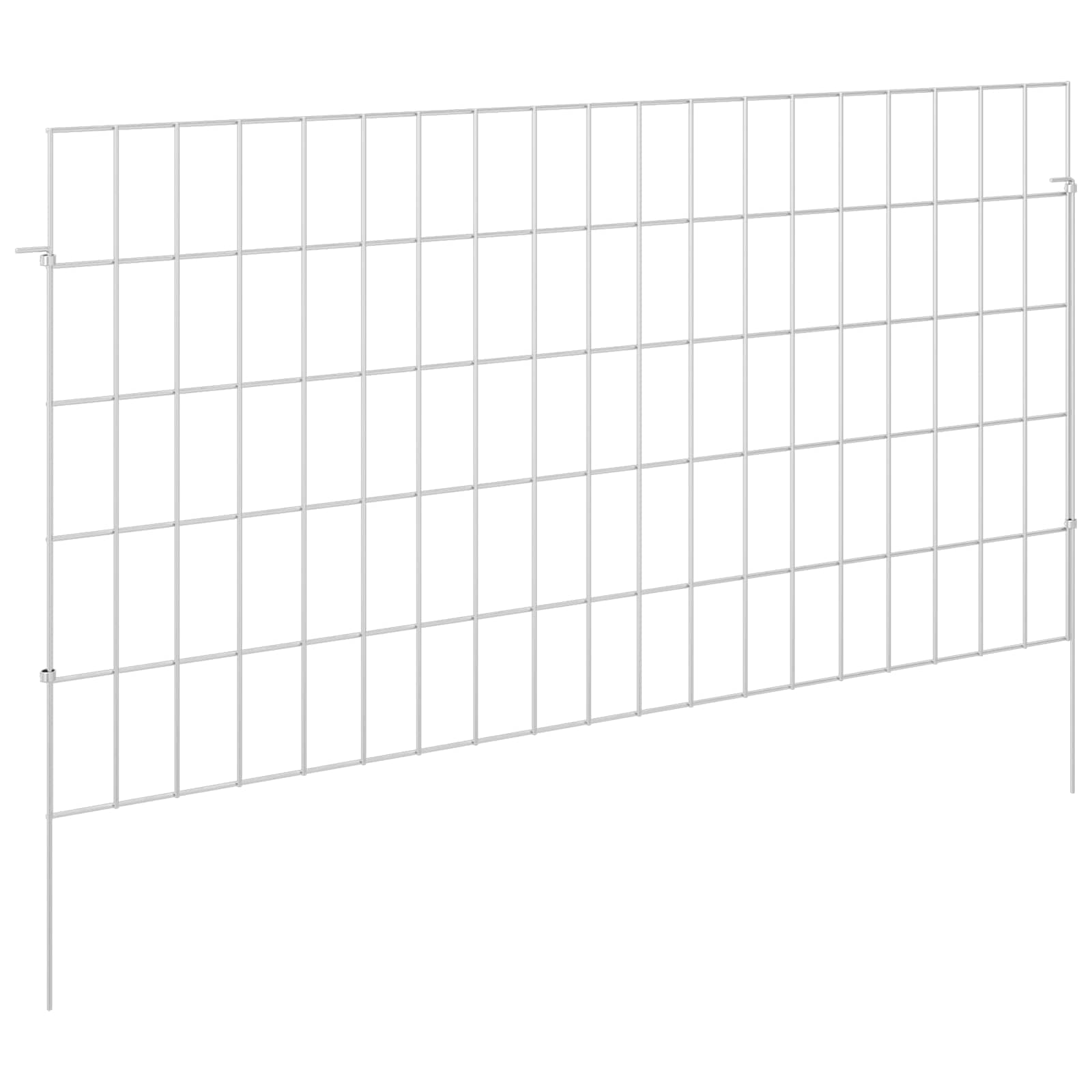 vidaXL Garden Fence with Stakes 12 pcs 95 x 50 cm Galvanised Steel 2