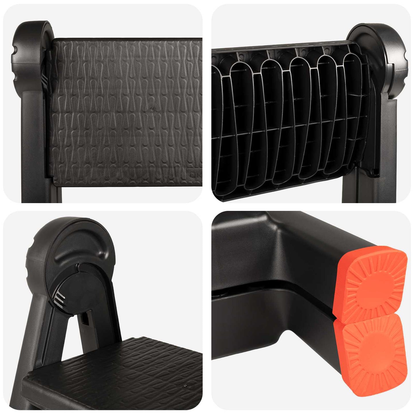 vidaXL Ladder Folding Black and Red 46 x 30 x 63 cm PP and Elastomer 6