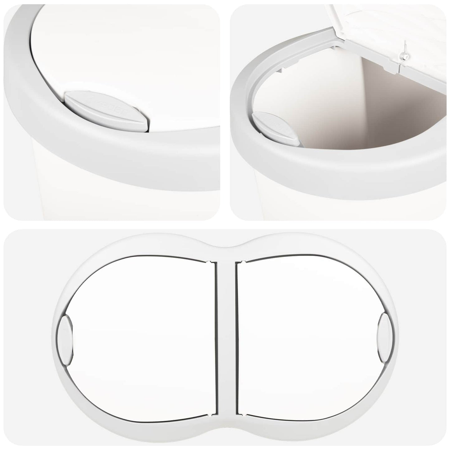 vidaXL Garbage Bin White 48 x 30 x 51 cm PP 6