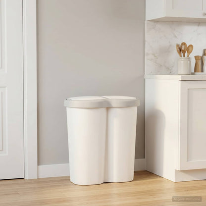 vidaXL Garbage Bin White 48 x 30 x 51 cm PP 1