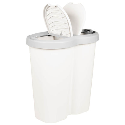 vidaXL Garbage Bin White 48 x 30 x 51 cm PP 3
