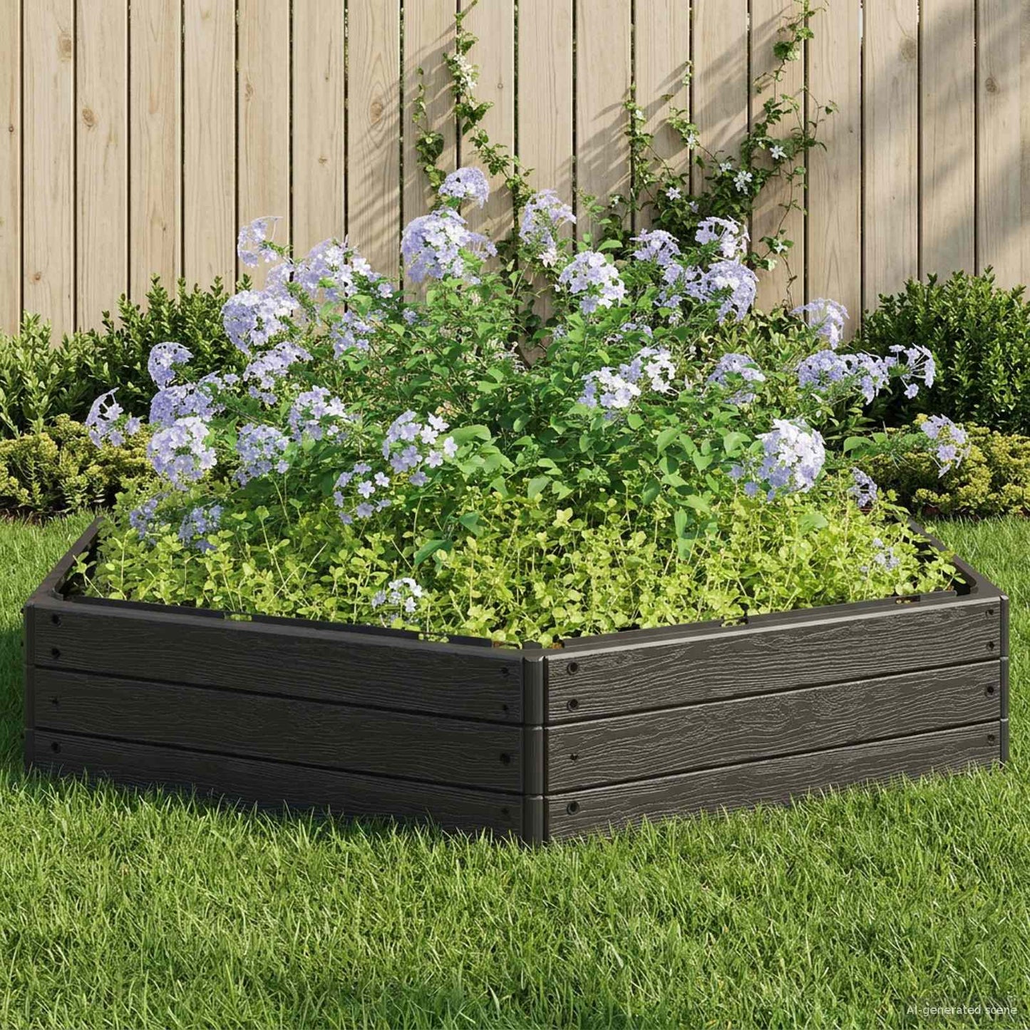 vidaXL Raised Bed Black 148 x 129 x 25 cm PP 1