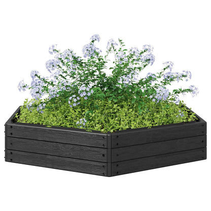 vidaXL Raised Bed Black 148 x 129 x 25 cm PP 3