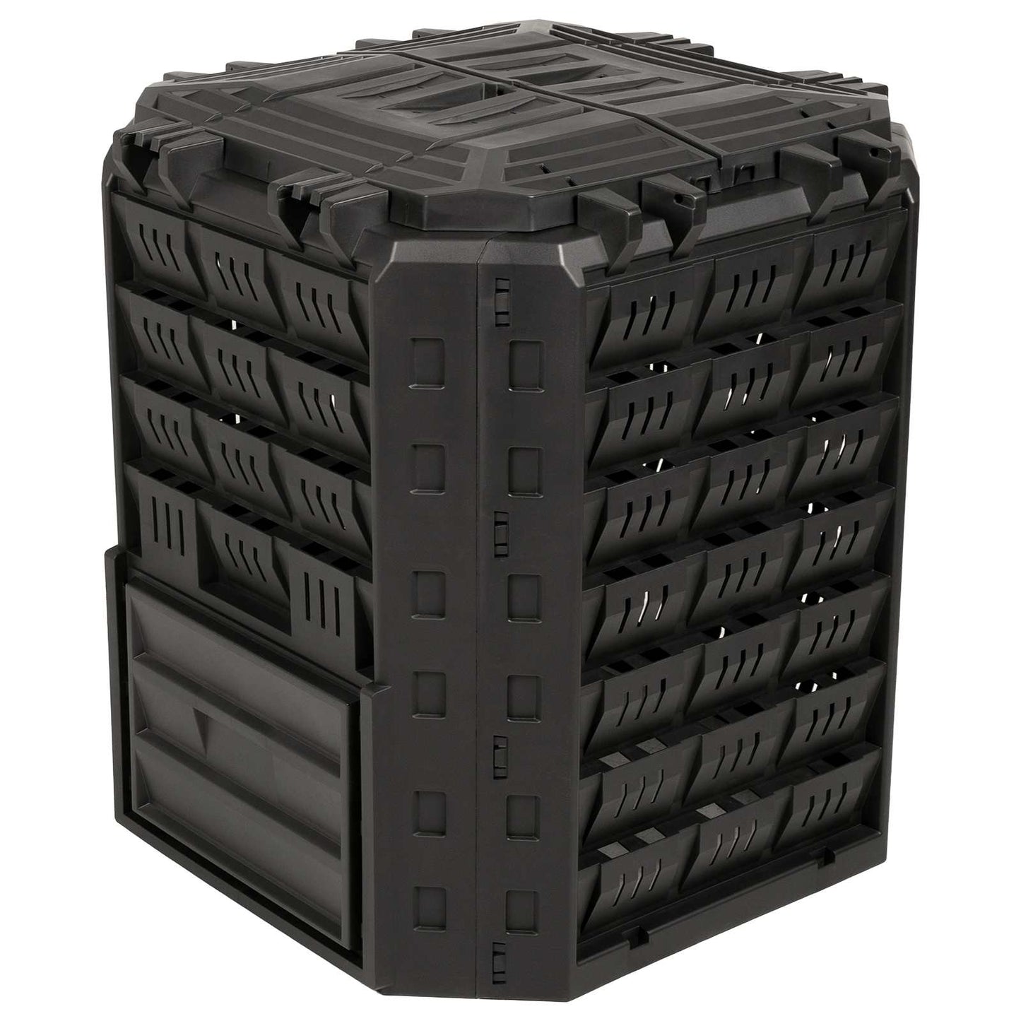 vidaXL Garden Composter Black 71 x 71 x 81.5 cm 100% PP 2