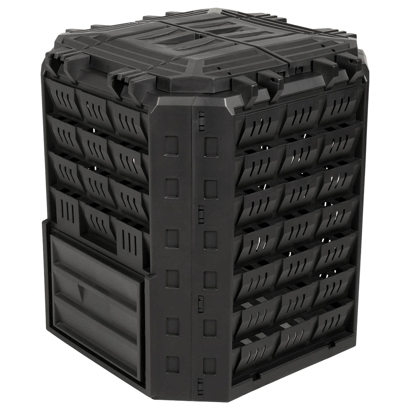 vidaXL Garden Composter Black 71 x 71 x 81.5 cm 100% PP 2