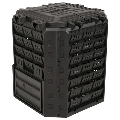 vidaXL Garden Composter Black 71 x 71 x 81.5 cm 100% PP 2