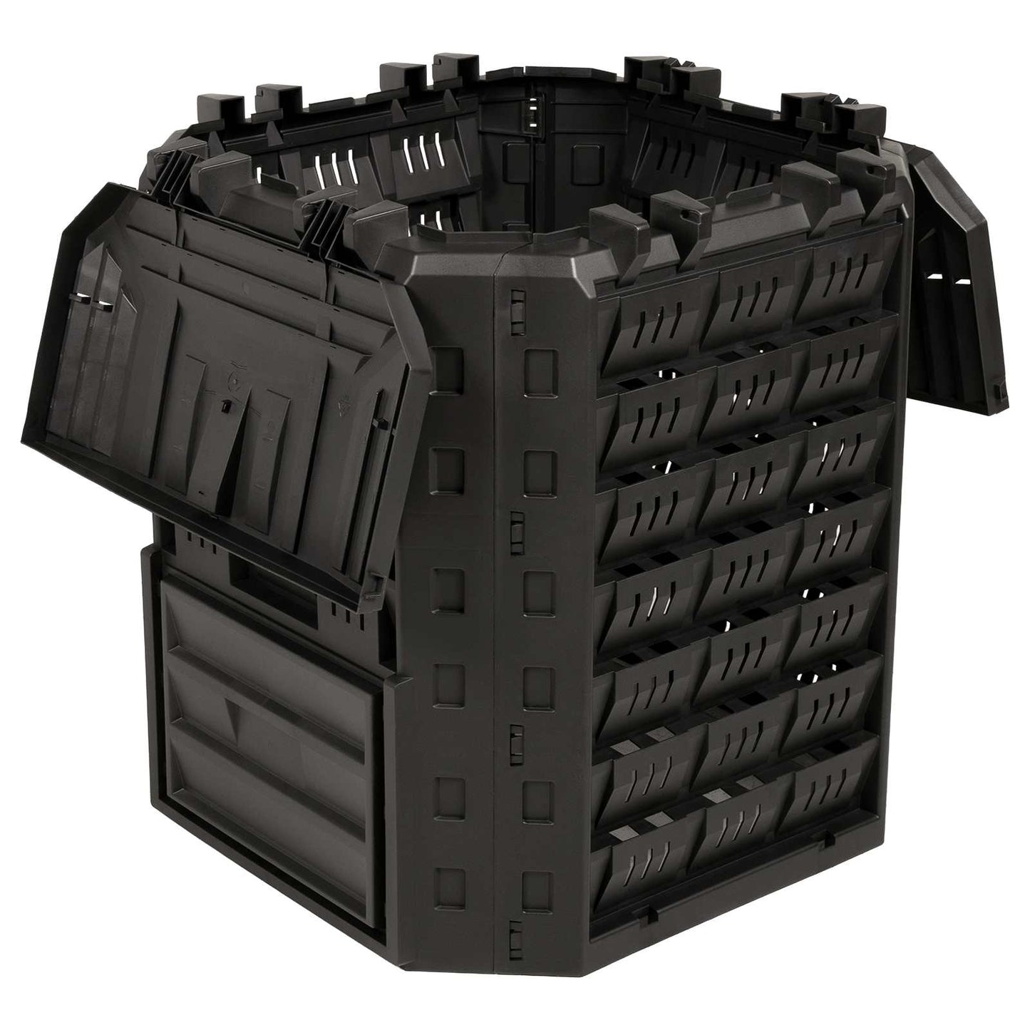 vidaXL Garden Composter Black 71 x 71 x 81.5 cm 100% PP 3