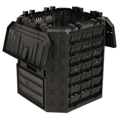 vidaXL Garden Composter Black 71 x 71 x 81.5 cm 100% PP 3