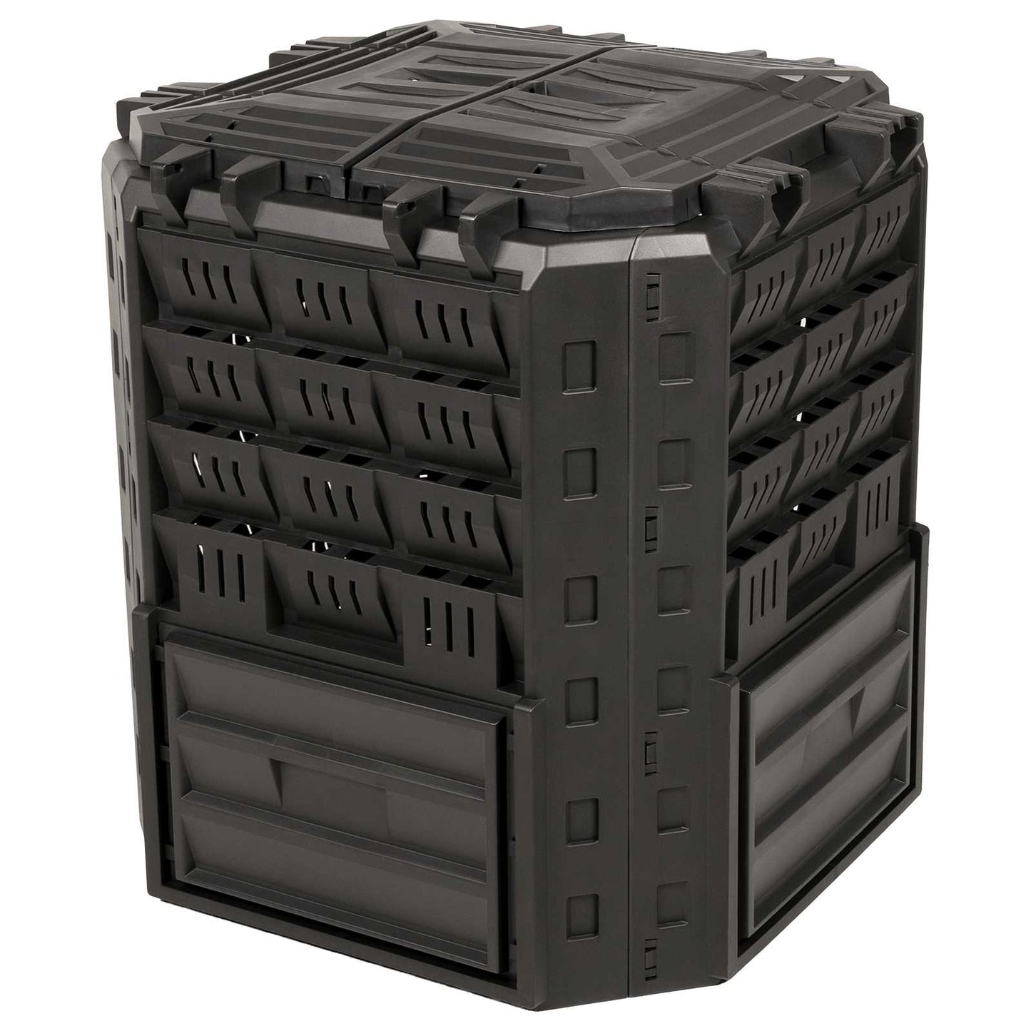 vidaXL Garden Composter Black 71 x 71 x 81.5 cm 100% PP 5