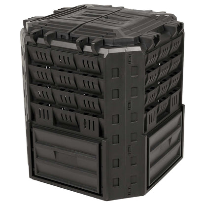vidaXL Garden Composter Black 71 x 71 x 81.5 cm 100% PP 5