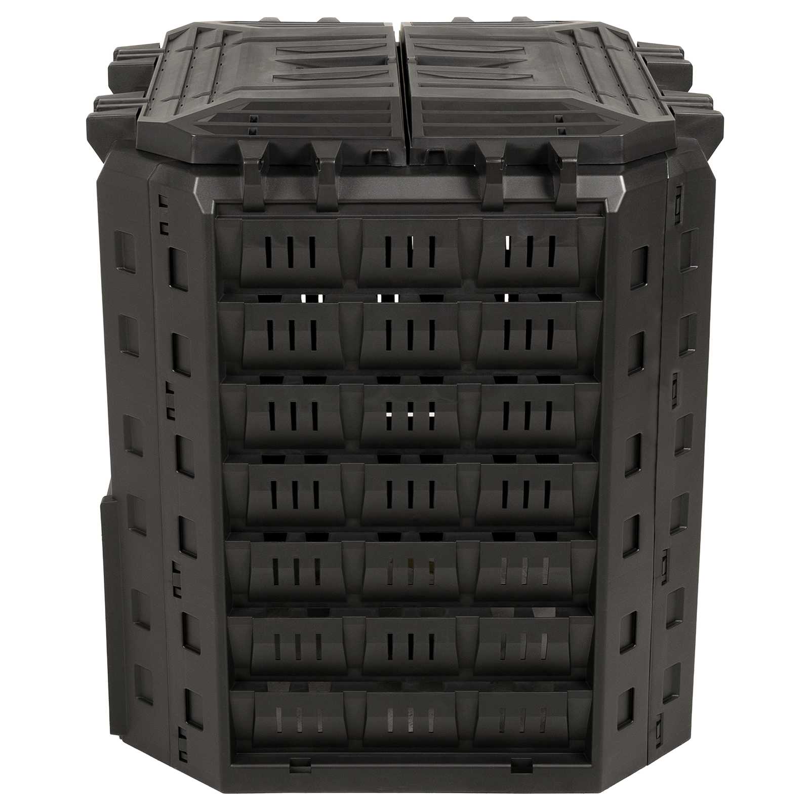 vidaXL Garden Composter Black 71 x 71 x 81.5 cm 100% PP 4