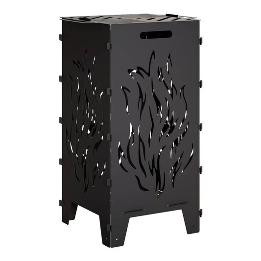 vidaXL Fire Pit Black 47 x 38 x 75 cm Steel 2